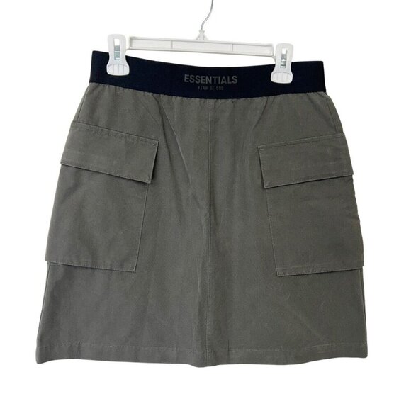 Fear Of God Essentials Cargo Skirt Womens Size Medium Green Pull On - Picture 2 of 10
